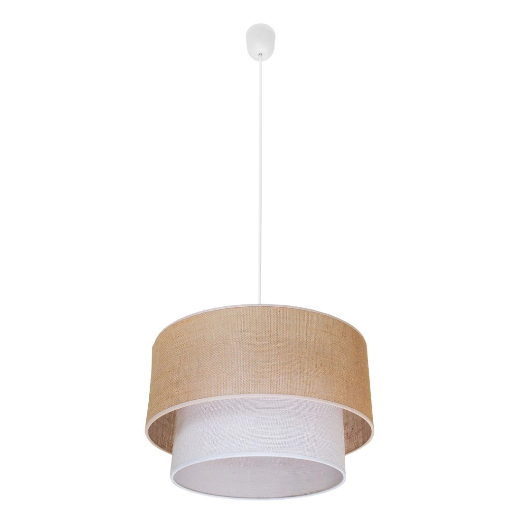Lampada a sospensione juta Bueno beige/bianca E27 Milagro