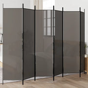 Divisorio a 6 Pannelli Antracite 300x200 cm Tessuto 350192