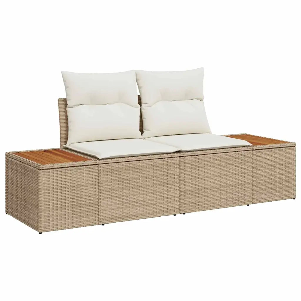 Set Divano da Giardino con cuscino 6 pcs Beige polyrattan 3359628