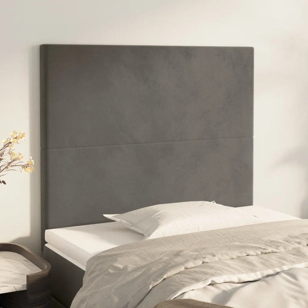 Testiera | Testata Grigio Scuro 90x5x118/128 cm Velluto