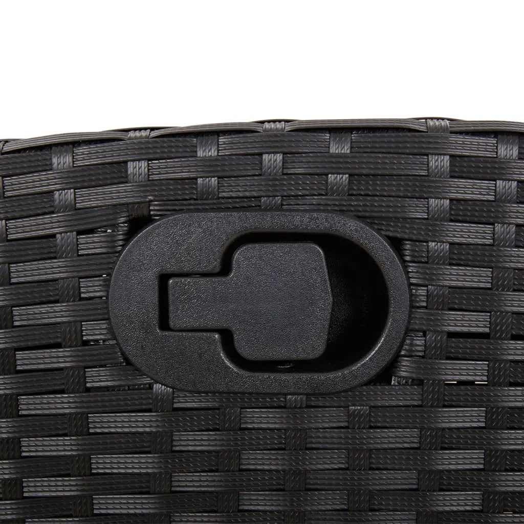 Sedia Reclinabile da Giardino con Cuscini Nera in Polyrattan 365160
