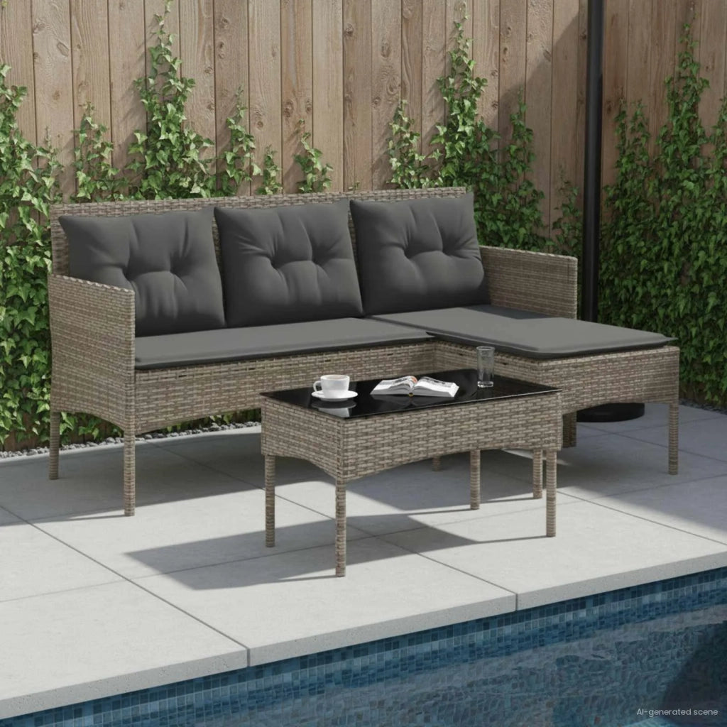 Set Divano da Giardino con cuscino 2 pcs polyrattan 4103805