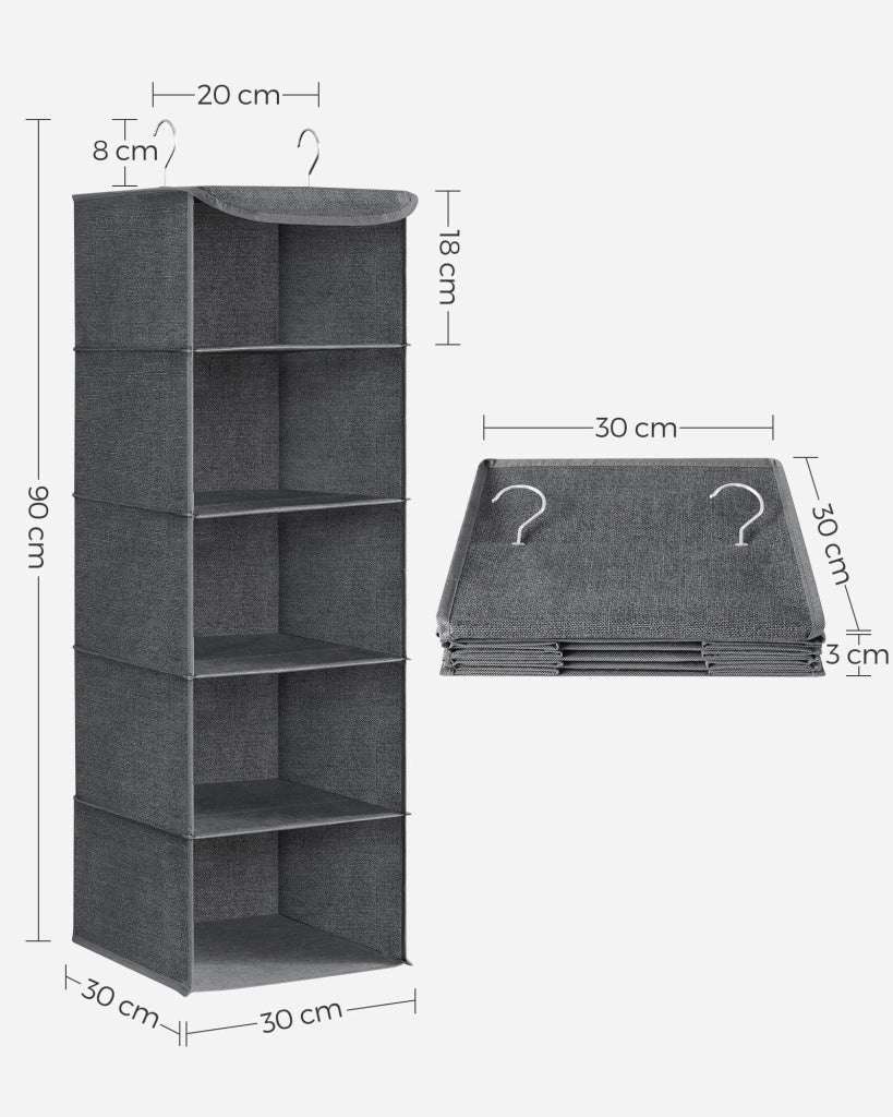 VALORA Organizer multifunzionale per guardaroba sospeso, grigio RYCH06G