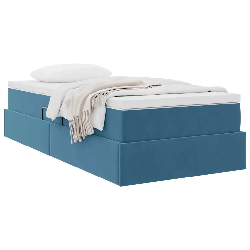 Letto con contenitore e materasso Blu Scuro 100 x 200 cm 3370285