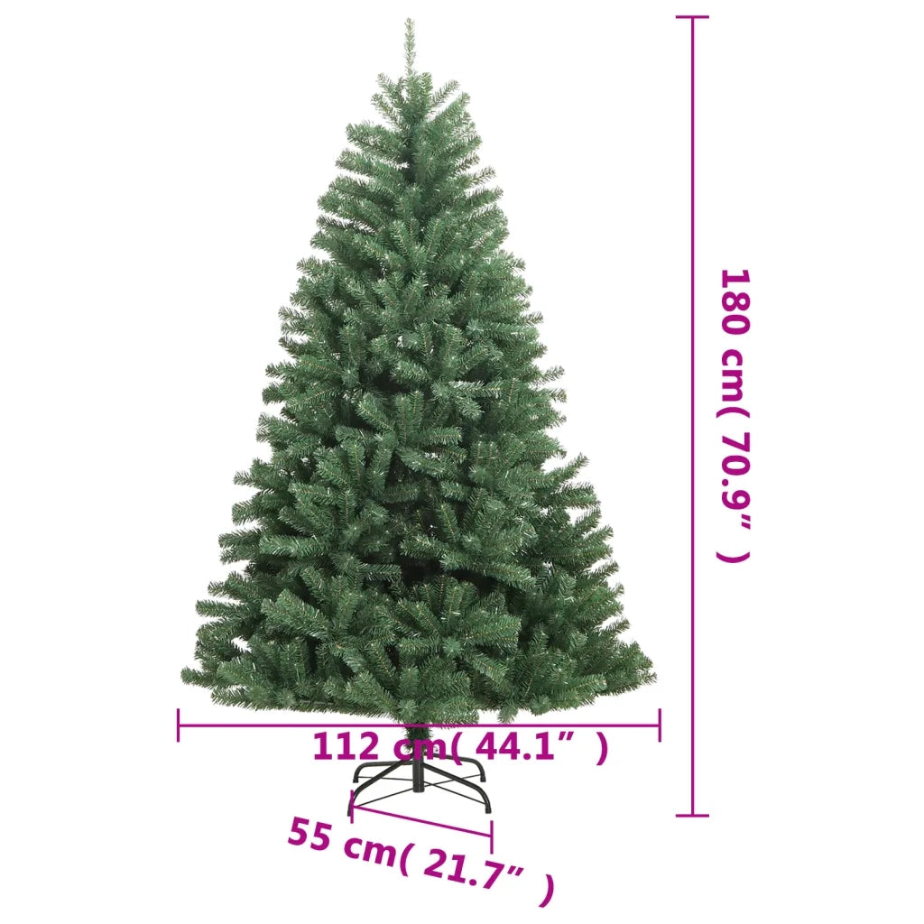 Albero di Natale Artificiale Incernierato con Base Verde 180 cm 356767