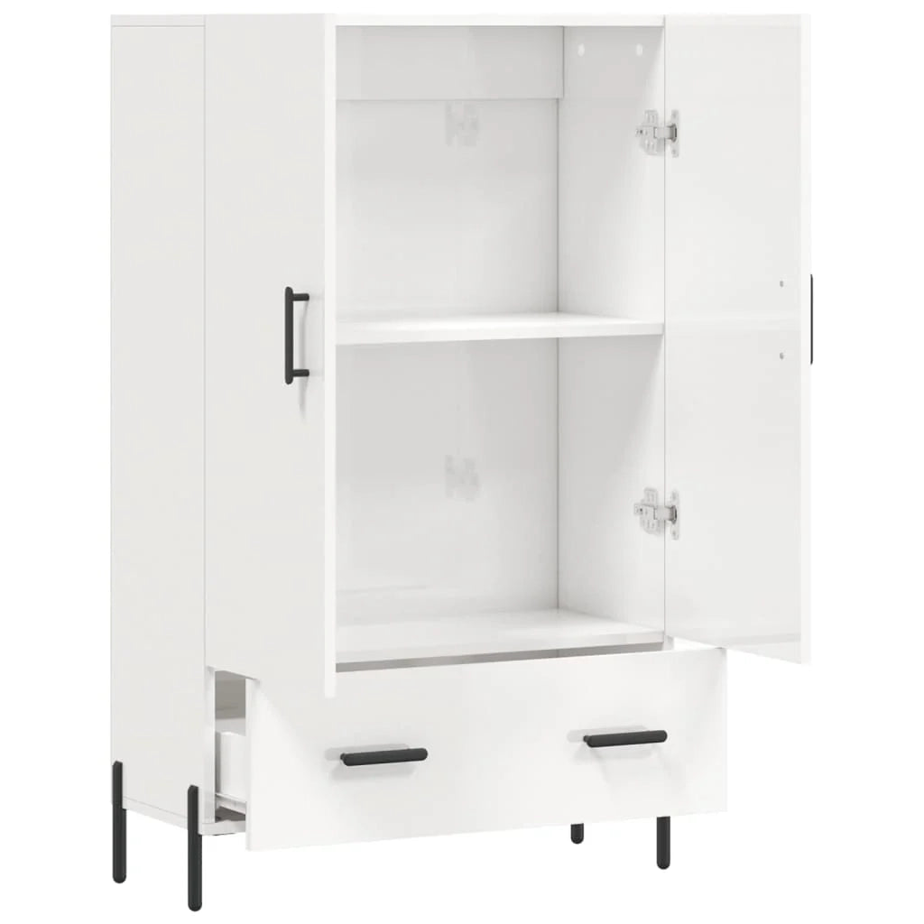 Buffet credenza cassettiera mobiletto mobile contenitore organizer cucina soggiorno finitura lucida 69,5 x 31 x 115 cm legno ingegnerizzato bianco 02_0032997