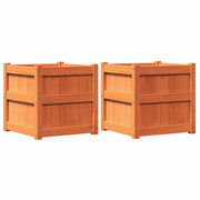 Fioriera aiuola rialzata fioriera aiuola giardino terrazza set da 2 cerata legno massello di pino marrone 02_0039064