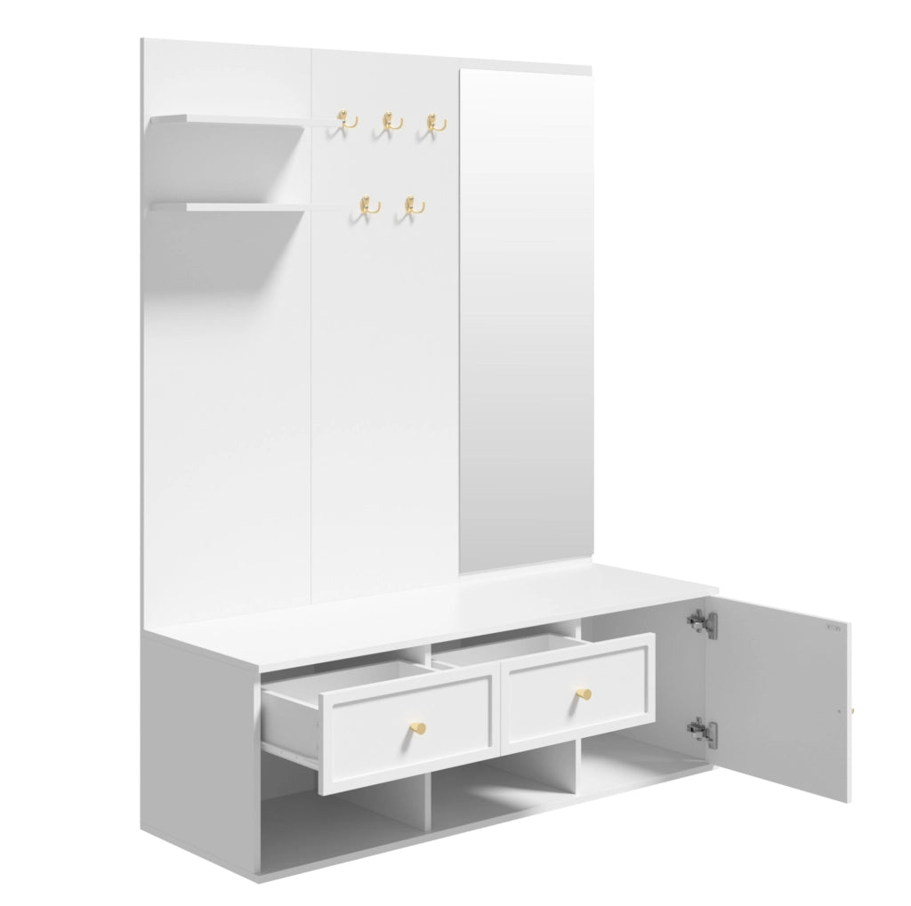Garderobe multifunzione da ingresso con specchio e contenitori
