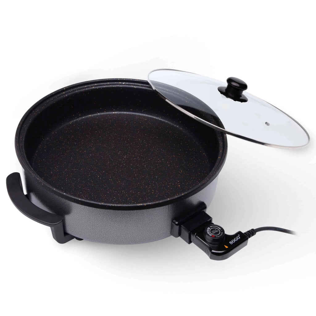 Multicazuela elettrica 42cm antiaderente, rivestimento effetto pietra Ceracook, termostato regolabile 240°C 1500W - SOGO