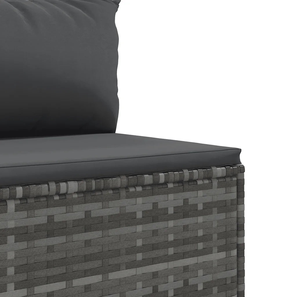 Set Divani da Giardino 9 pz con Cuscini in Polyrattan Grigio 3308202