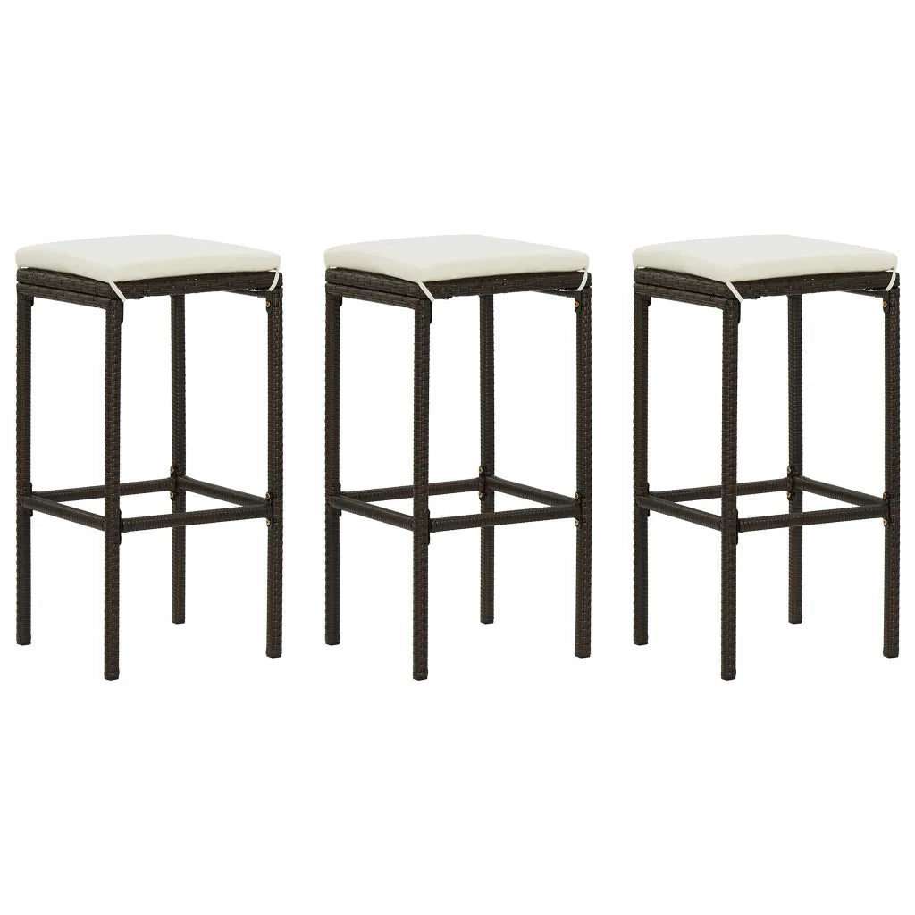 Set Bar da Giardino 4 pz con Cuscini Marrone 3064875