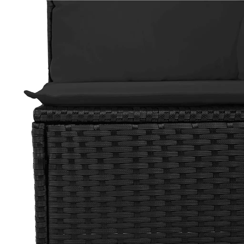 Set Divani da Giardino 10pz con Cuscini in Polyrattan Nero 3220684