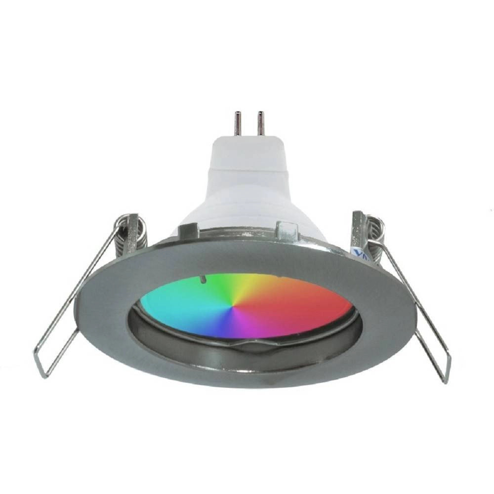 Trade Shop - Faretto Led Rgb+6000k 6 W 12v Incasso 6cm Tondo Rgbw Effetti Luce Colorata Barca -
