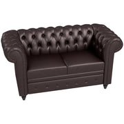 Divano 2 Posti 160x84x80 cm in Similpelle Marrone
