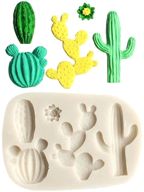 Decorazioni per Cupcake in Fondant - Mal di Cactus in Silicone - Mal per Fondant/Snoep - Decorazioni per Cupcake in Polimero - Facile da Pulire