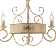 Lampadario Rustico Baltimora Metallo Avorio Oro 3 Luci E14