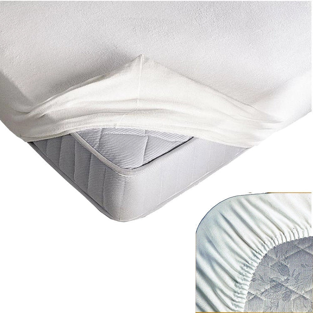 Trade Shop - Coprimaterasso Singolo Salvamaterasso Spugna Con Angoli Elasticizzato 1x2 -