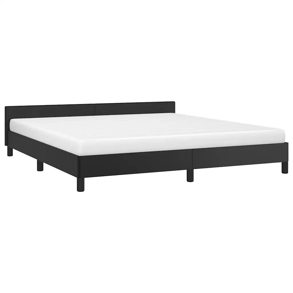 Letto matrimoniale | Letto per adulti | Giroletto con Testiera senza Materasso Nero 180x200 cm