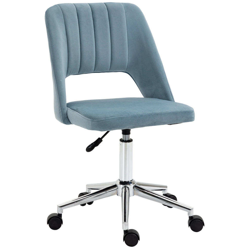 Sedia da ufficio imbottita in velluto ¨C zephmum ¨C blu
