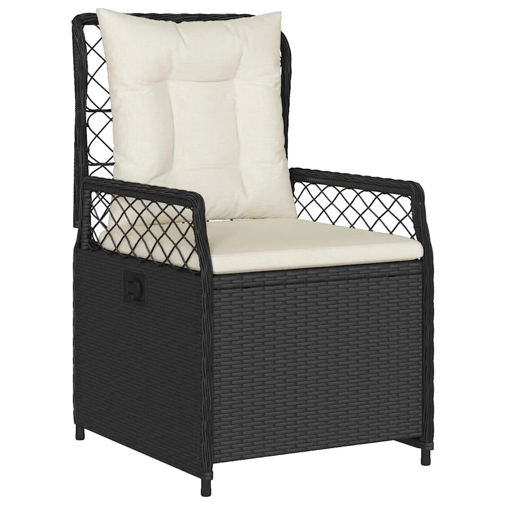 Set da Pranzo per Giardino 5 pcs Nero polyrattan