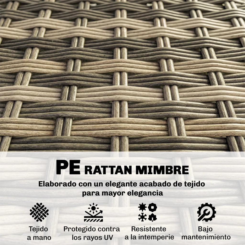 Set Giardino 5 Pezzi in Polyrattan con Cuscini ¨C Minimal ¨C Grigio