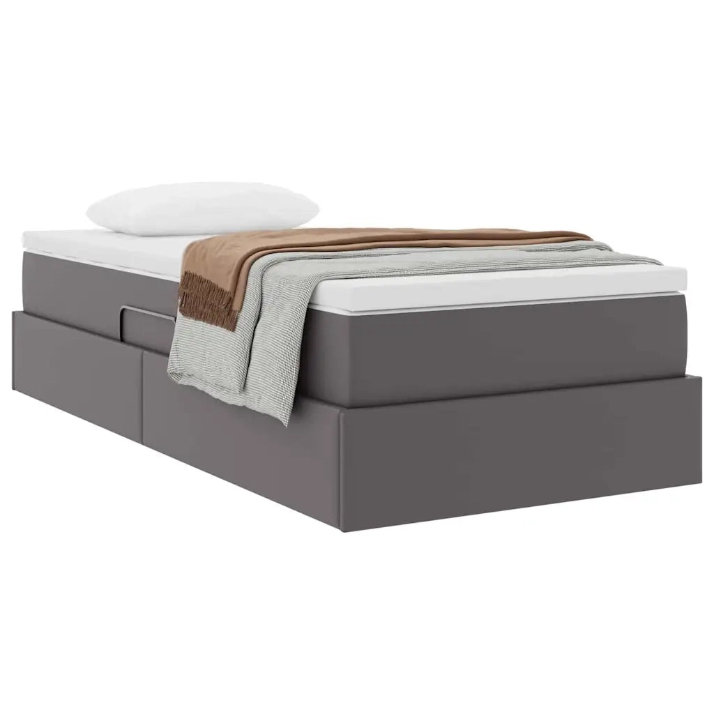 Letto con contenitore e materasso Grigio 90 x 200 cm