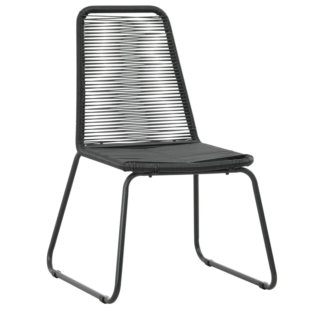 Set da Pranzo da Giardino 9 pz in Rattan PVC Nero