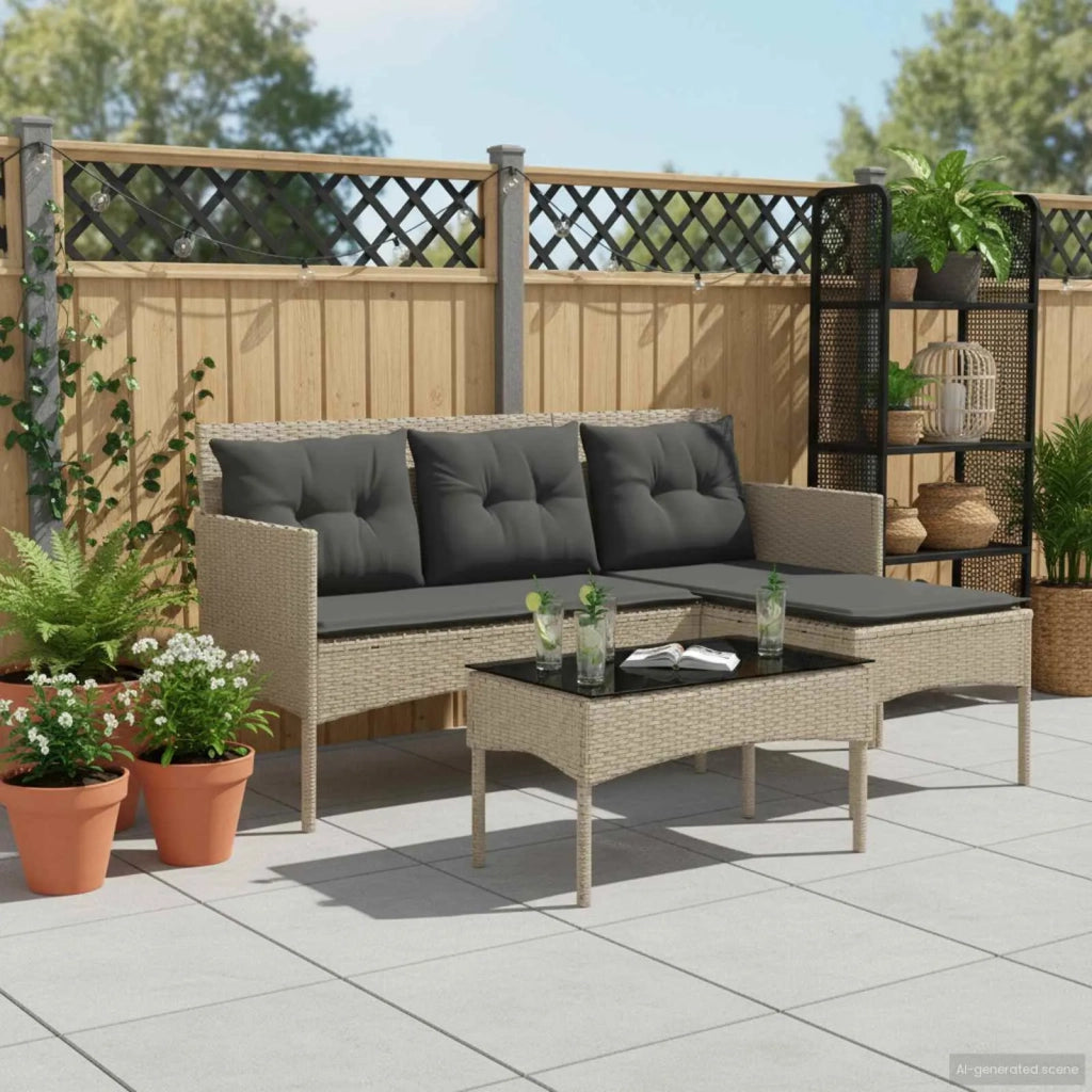 Set Divano da Giardino con cuscino 2 pcs polyrattan 4103808