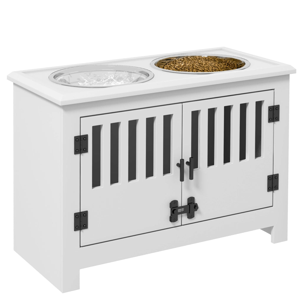Casetta Per Cane Grande Con Ciotole ¨C Zephmum ¨C Bianco 35.5x60x30