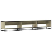 Mobile porta TV in stile industriale con ampio spazio contenitivo 270 x 40 x 46 cm realizzato in legno composito di rovere Sonoma 02_0055623