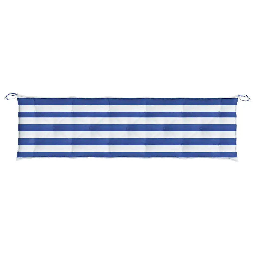 Cuscini per Panca 2 pz-Set di 2 Cuscini per panchina Strisce Blu e Bianche in Tessuto Oxford
