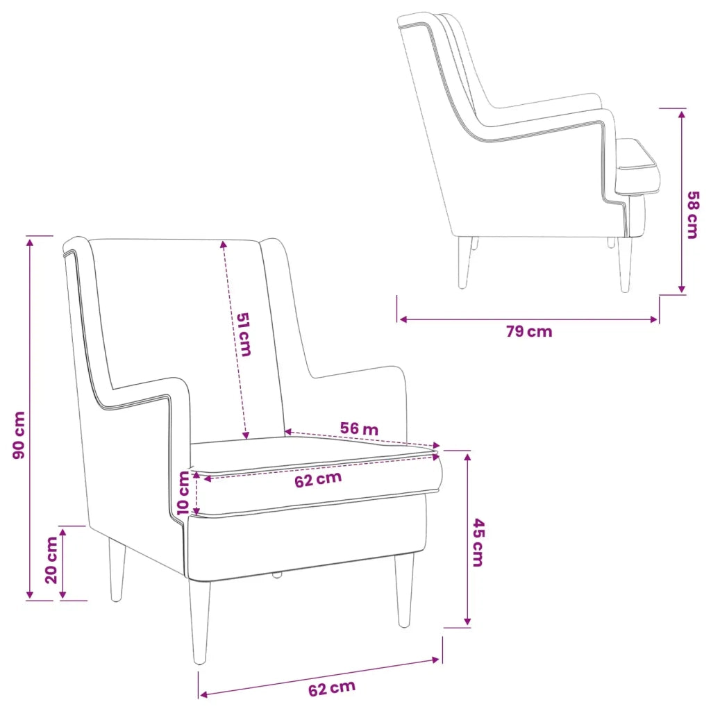 Poltrona-Divano Sedia Blu Tessuto 946784