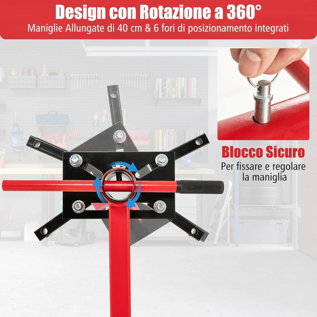 Cavalletto per Motore, Supporto Motore con Testa Rotante a 360°, 4 Bracci Regolabili, Ruote e Maniglia, capacità di carico 340 kg / 680 kg (Modello 340kg)