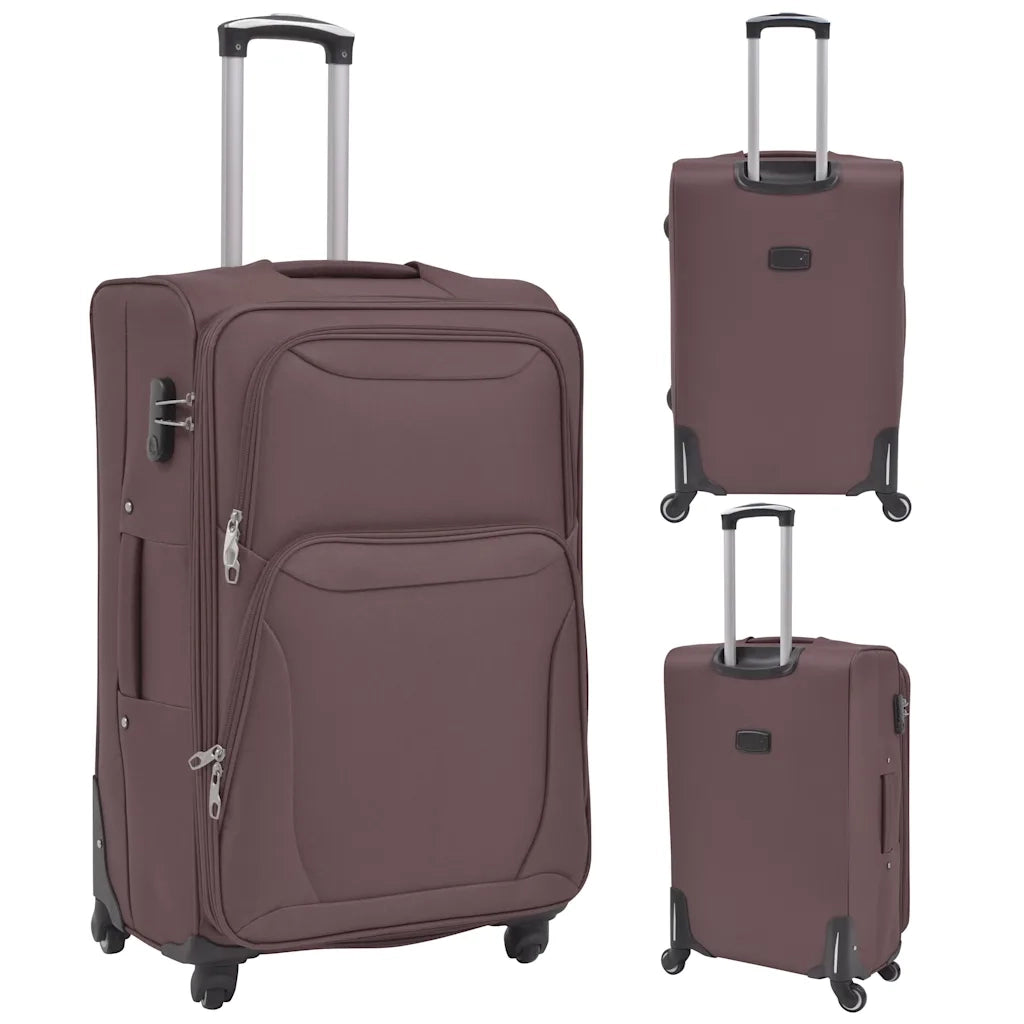 3 pz Set di Valigie Trolley Morbide Color Caff¨¨ CFW8001309