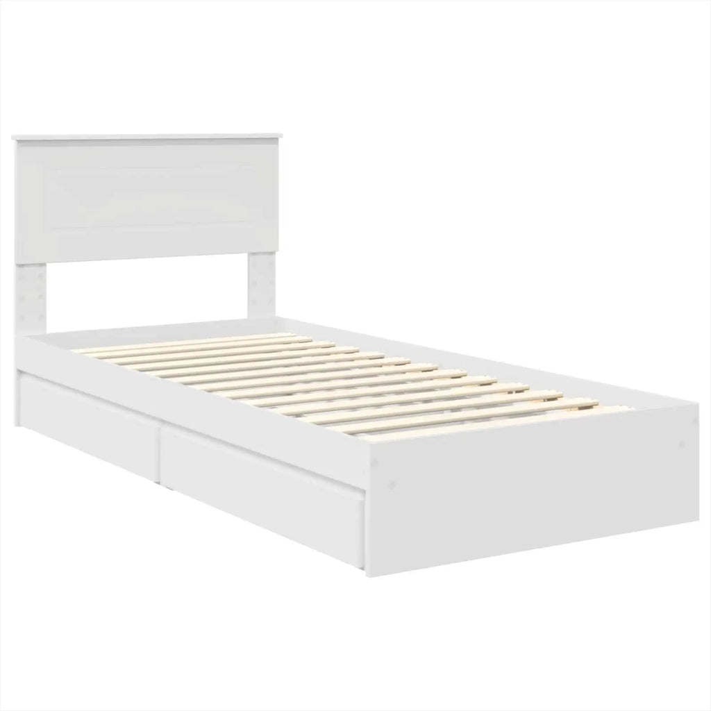 Letto con Contenitore Bianco 75 x 190 cm Legno multistrato
