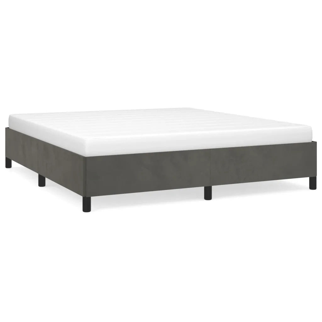 Giroletto senza Materasso Grigio Scuro 160x200 cm Velluto 347331