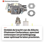 Sostituzione Carburatore - Set di Sincronizzazione Carburatore - Attrezzatura di Regolazione Carburatore - Adatto per 50/51/55 - Carburatore in Lega di Alluminio Leggero - Inclusi Accessori - Componenti di Accoppiamento Catenaria