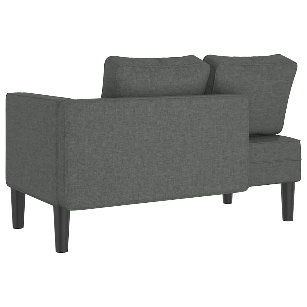 Chaise Longue con Cuscini Grigio Scuro in Tessuto 4007580
