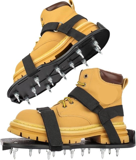 Epoxy Spikeschoenen Vol Assembleerd - 3/4" Spikes Gunite Spikeschoenen - Gereedschap per Installazione Epoxy Vloer - Overage per Garage Vloer - Tool in Nero (Scochi non inclusi)