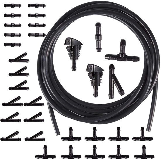 Set di riparazione per tubi flessibili - 3 m - Connessi tubi - Tubi flessibili in ABS - Tubo per lavaggio del parabrezza - Tubo per irrigazione
