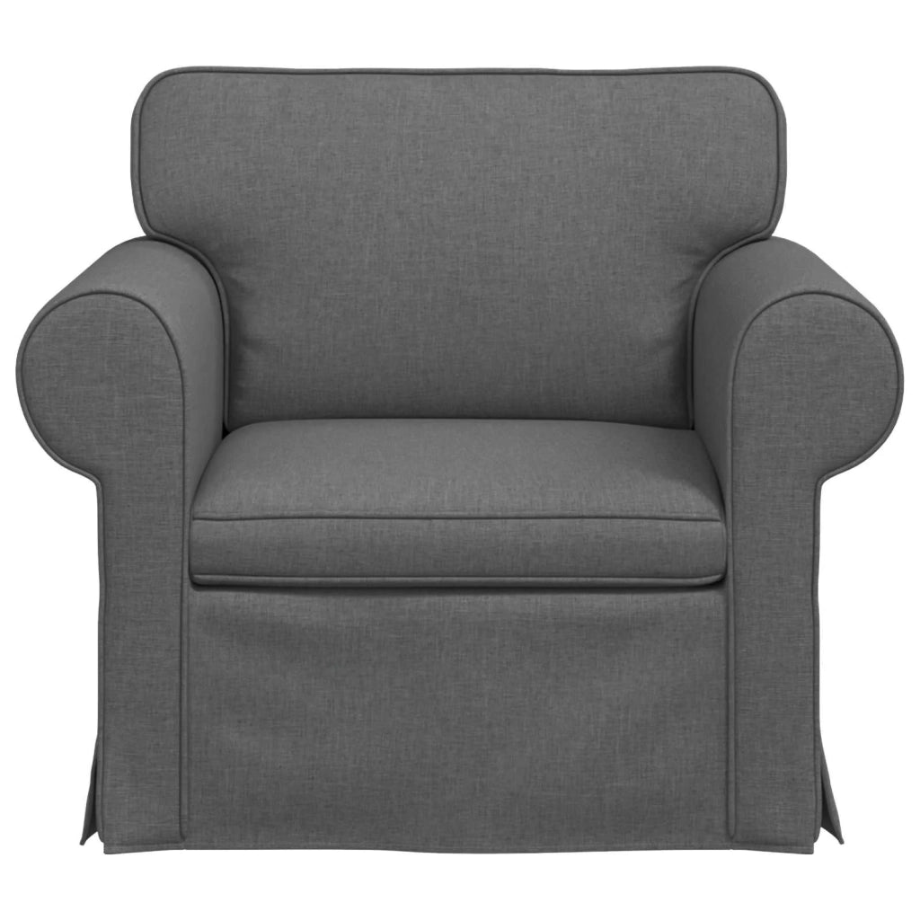Divano Grigio scuro 215 x 82 x 80 cm Tessuto