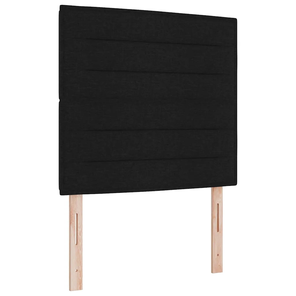 Letto a Sorgente LED con materasso Nero 90 x 190 cm Tessuto
