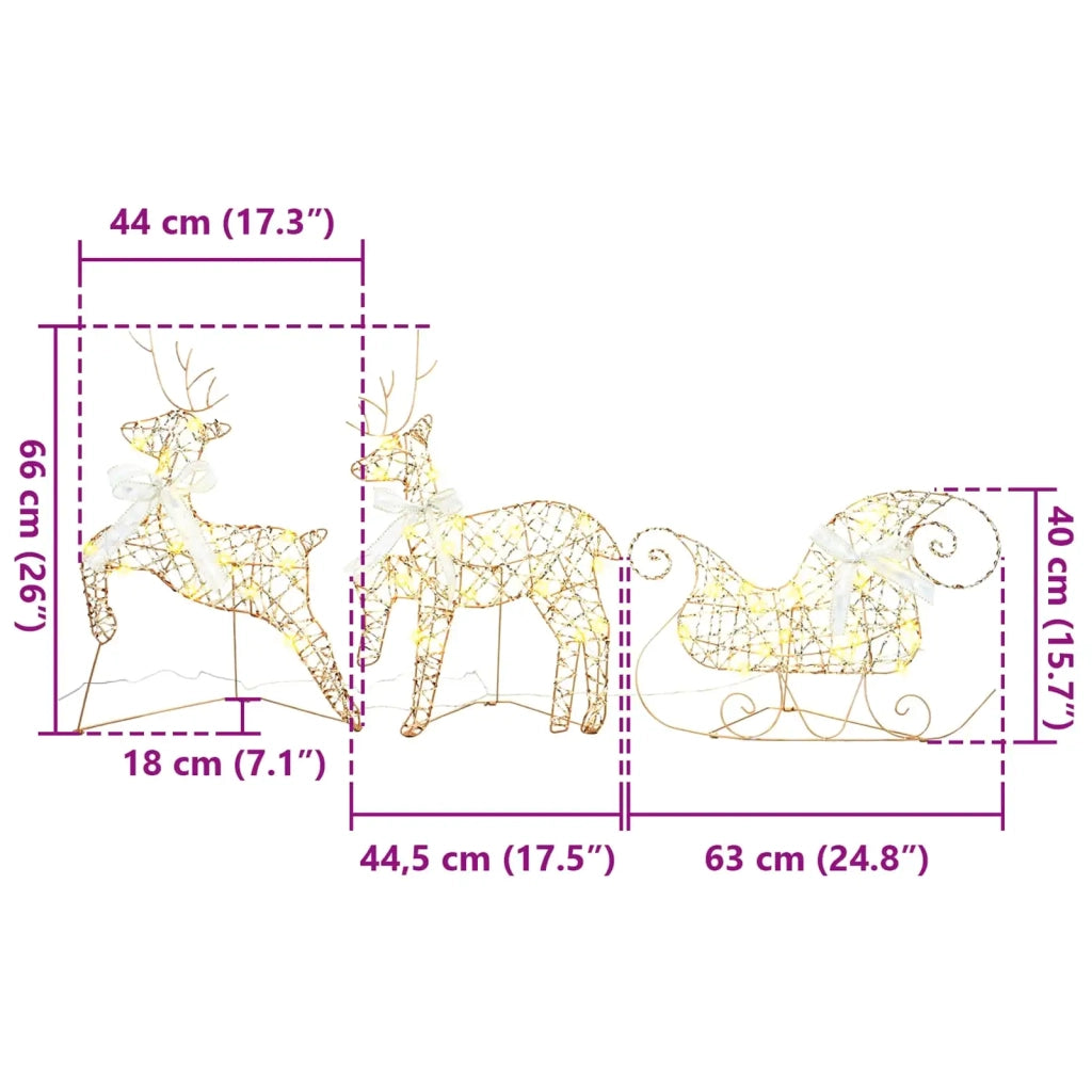 Renne LED con 60 LED 3 pcs Bianco caldo PET 42019143