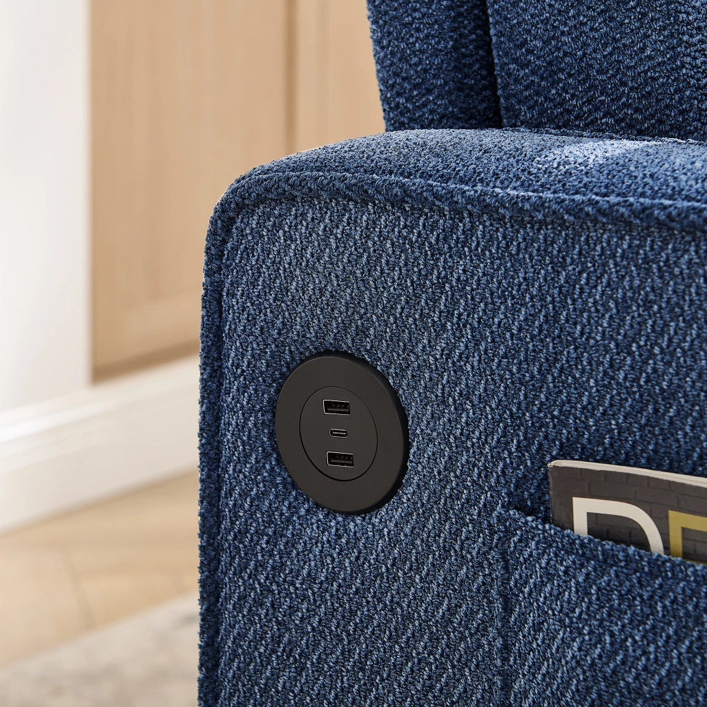 Divano Letto 2 Posti con USB ¨C Xylo ¨C Blu, Trasformabile