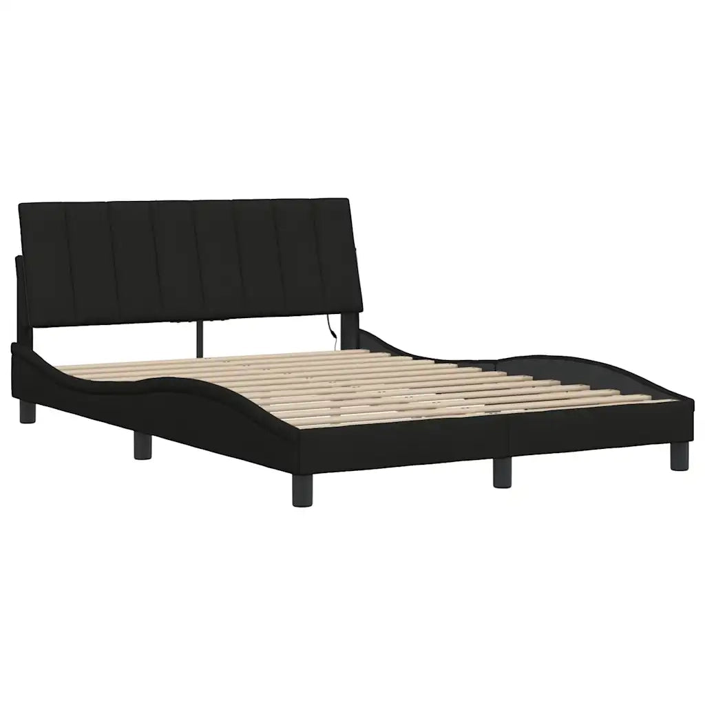 Letto matrimoniale | Letto per adulti | Giroletto senza Materasso Hanko Nero 120x200 cm Tessuto