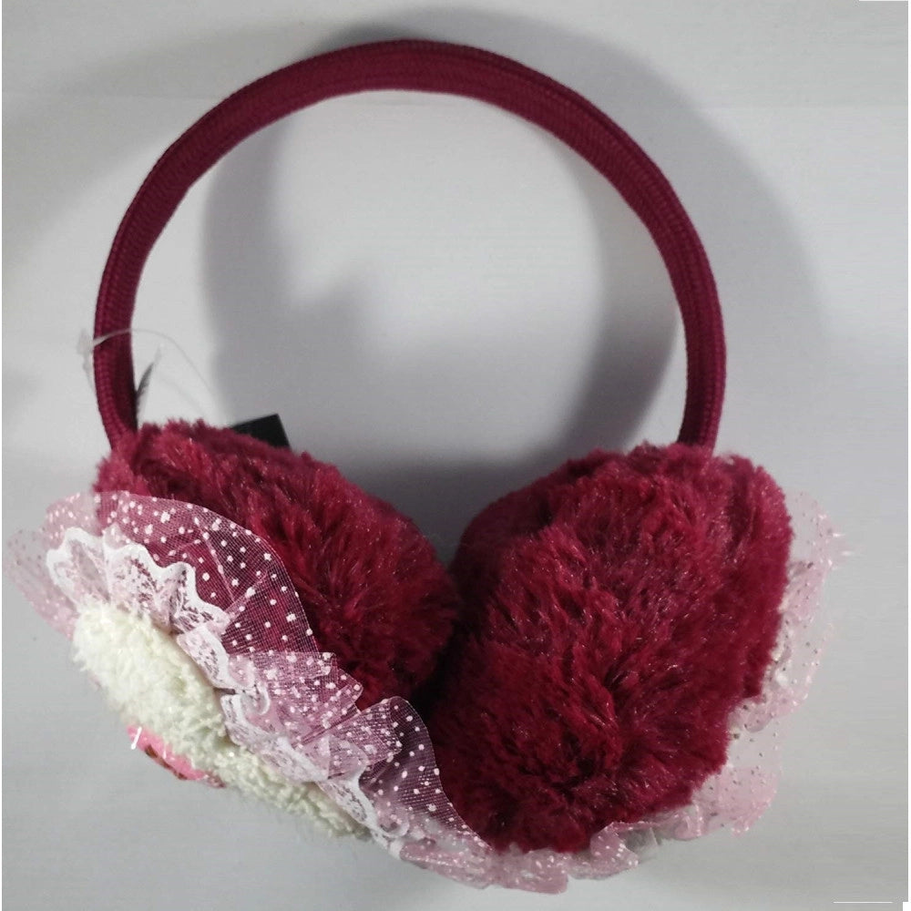 Trade Shop - Paraorecchie Bordeaux Coniglietto Para Orecchie Vento Freddo Imbottite Ragazze -