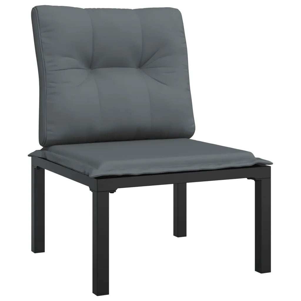 Set Salotto da Giardino 4 pz Nero e Grigio in Polyrattan 362803