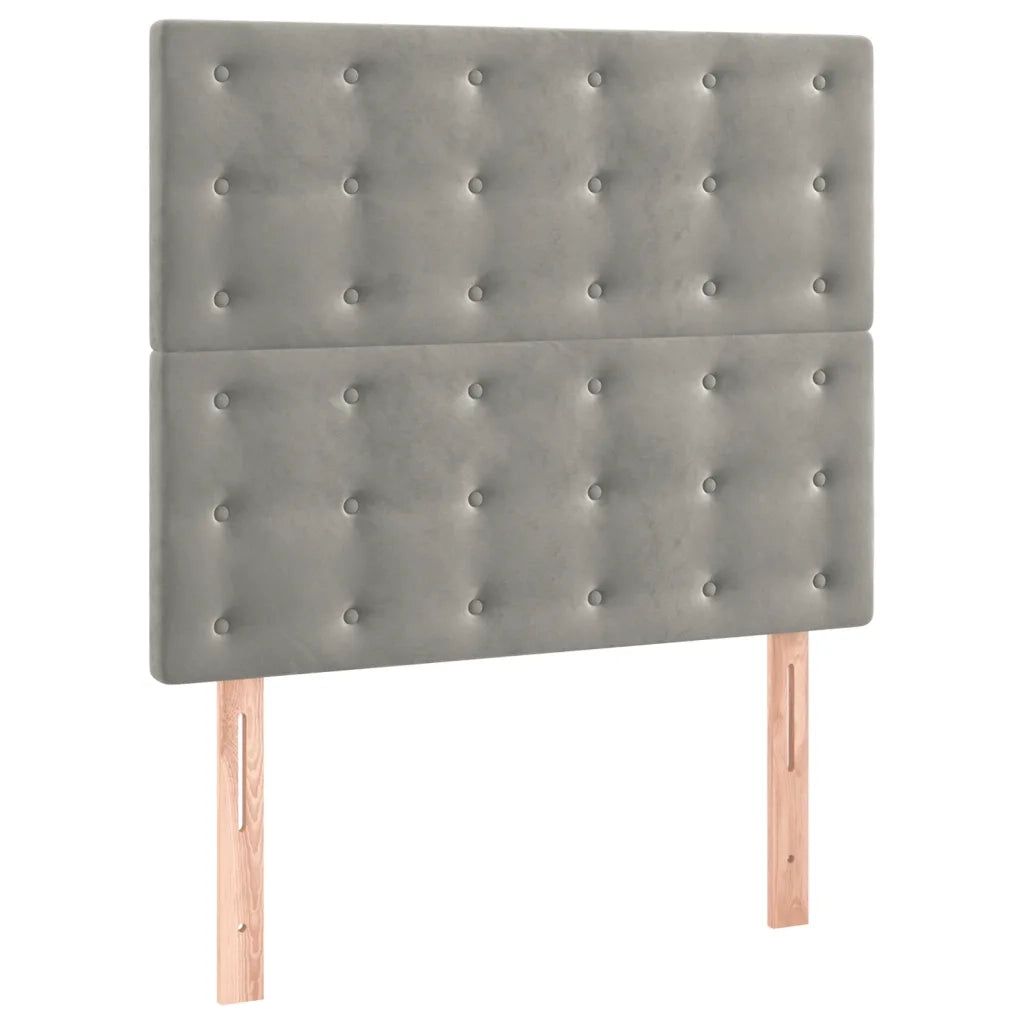 Testiera | Testata Grigio Chiaro 90x5x118/128 cm Velluto