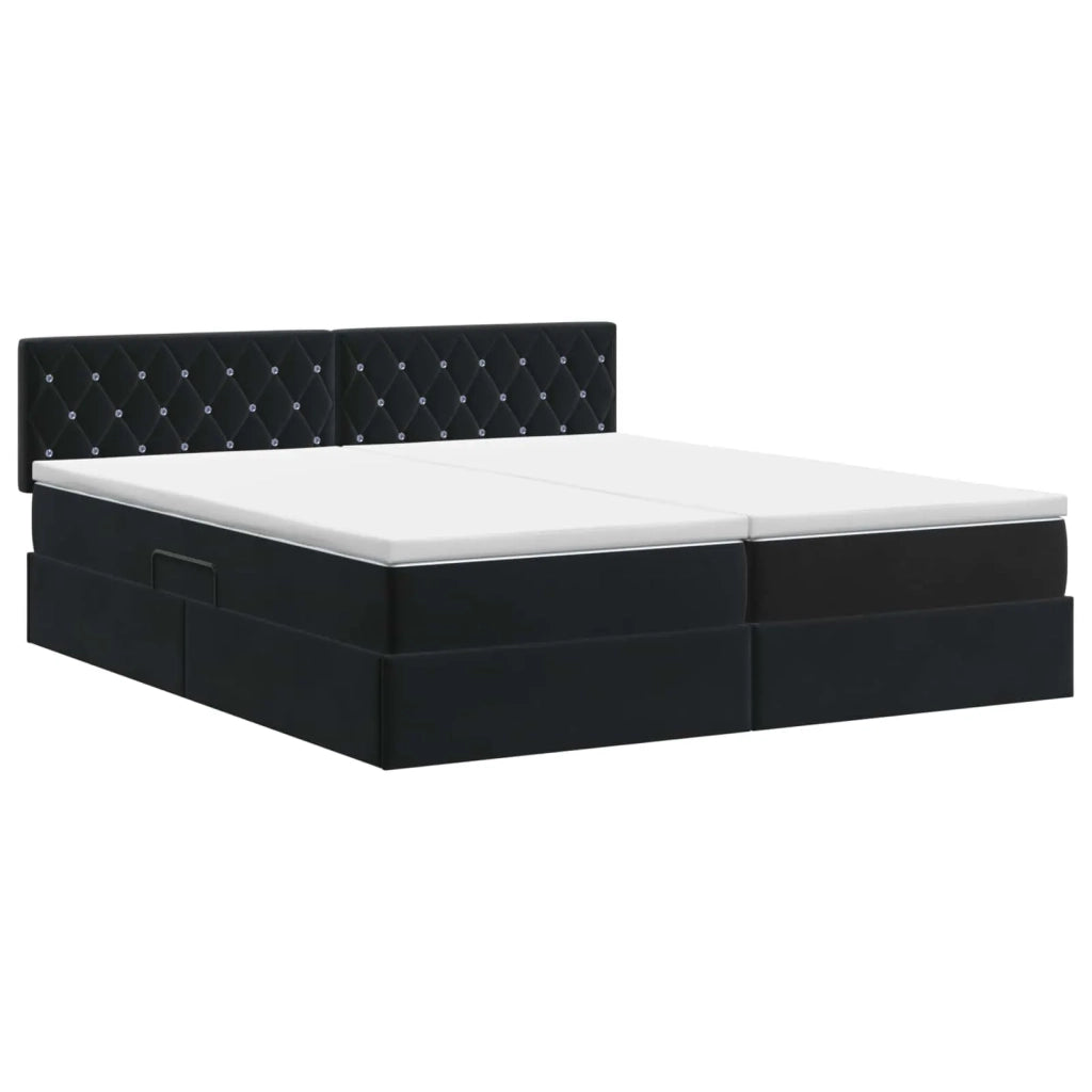 Letto con Contenitore con testiera 2 pz Nero 3458939
