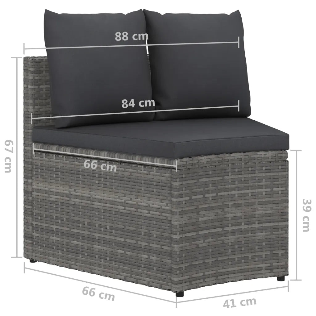 Set Divani da Giardino 4 pz con Cuscini in Polyrattan Grigio 3064911